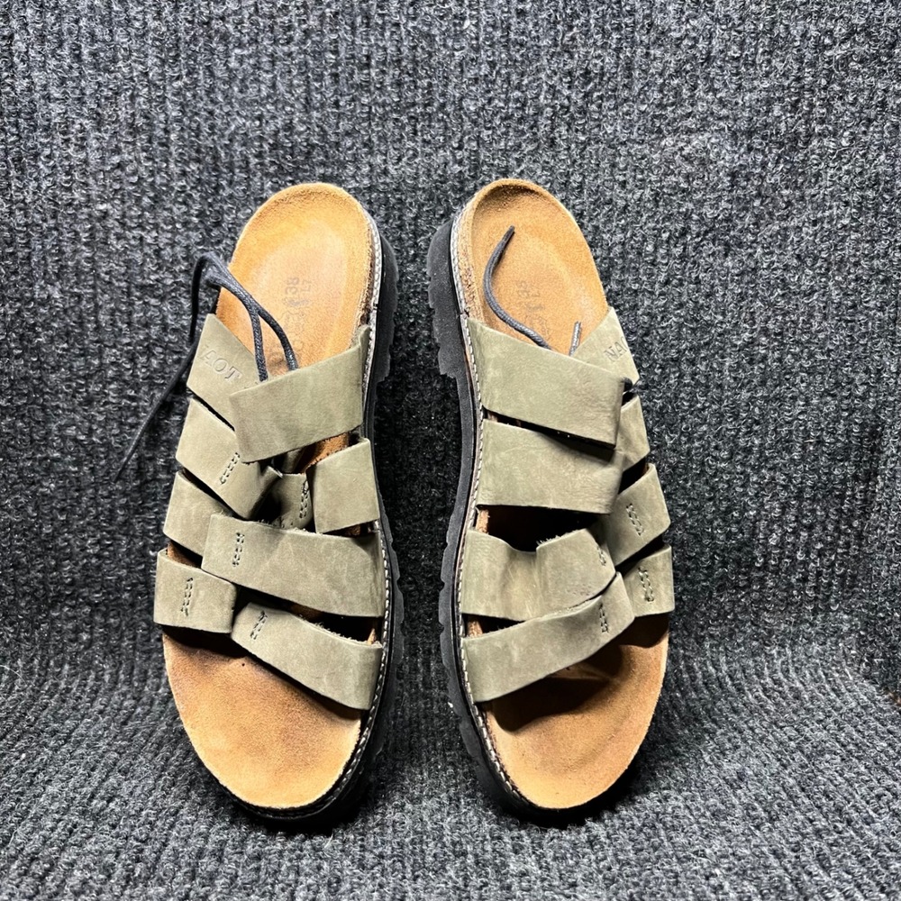 NAOT Comfort Sandal in Olive Green Suede Straps - Women's Casual Slide